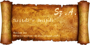 Szitár Anikó névjegykártya